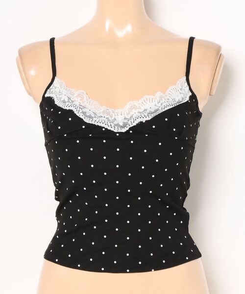 Lace Ladies(レースレディース)の「ドット レース カップ付き キャミソール トップス(キャミソール・レディース・グレー/ブラック/ホワイト・FREE)」の17枚目の写真