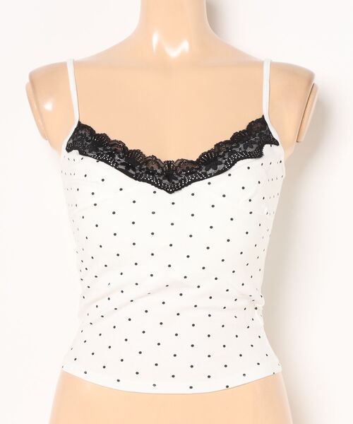 Lace Ladies(レースレディース)の「ドット レース カップ付き キャミソール トップス(キャミソール・レディース・グレー/ブラック/ホワイト・FREE)」の18枚目の写真