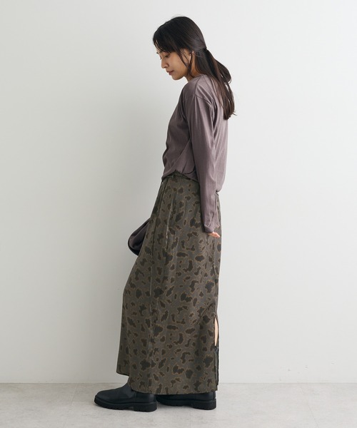 CRAFT STANDARD BOUTIQUE（クラフトスタンダードブティック）の「ヒョウ柄プリントIラインスカート（スカート・レディース・グレー/ベージュ・FREE）」の10枚目の写真