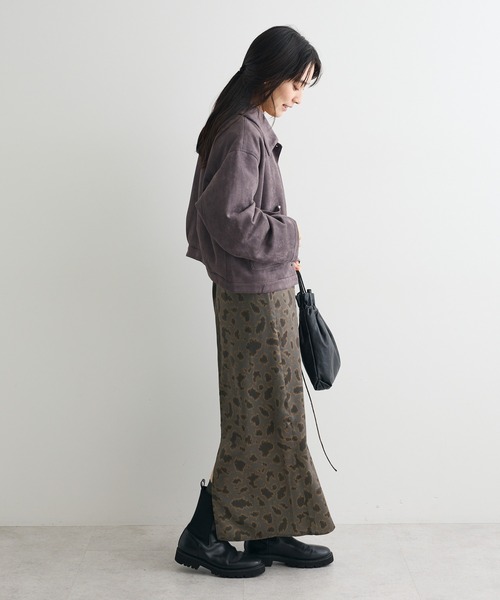 CRAFT STANDARD BOUTIQUE（クラフトスタンダードブティック）の「ヒョウ柄プリントIラインスカート（スカート・レディース・グレー/ベージュ・FREE）」の13枚目の写真