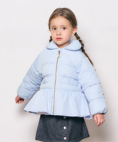 セール】【洗える】ペプラム中綿アウター（ダウンジャケット/コート