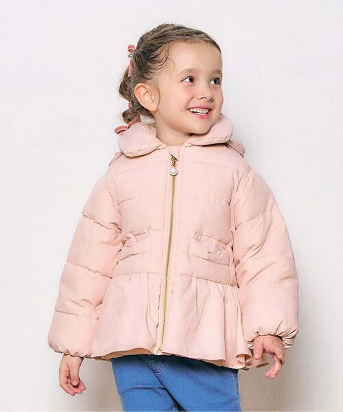 セール】【洗える】ペプラム中綿アウター（ダウンジャケット/コート