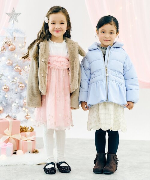 apres les cours(アプレレクール)の「【洗える】ペプラム中綿アウター(ダウンジャケット/コート・キッズ・サックスブルー/ブラック/サーモンピンク・90/80/140/130/120/110/100)」の12枚目の写真