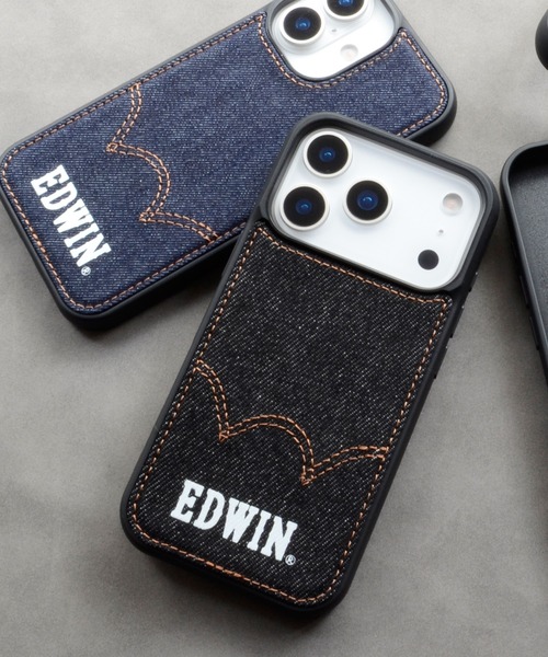 EDWIN（エドウィン）の「iPhone17 iPhone17Pro エドウィン MagSafe対応背面/デニム（スマホケース/カバー・メンズ・ブラック/インディゴブルー・iPhone 17/iPhone 17 Pro）」の2枚目の写真