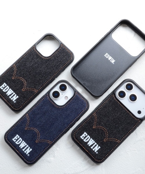 EDWIN（エドウィン）の「iPhone17 iPhone17Pro エドウィン MagSafe対応背面/デニム（スマホケース/カバー・メンズ・ブラック/インディゴブルー・iPhone 17/iPhone 17 Pro）」の9枚目の写真