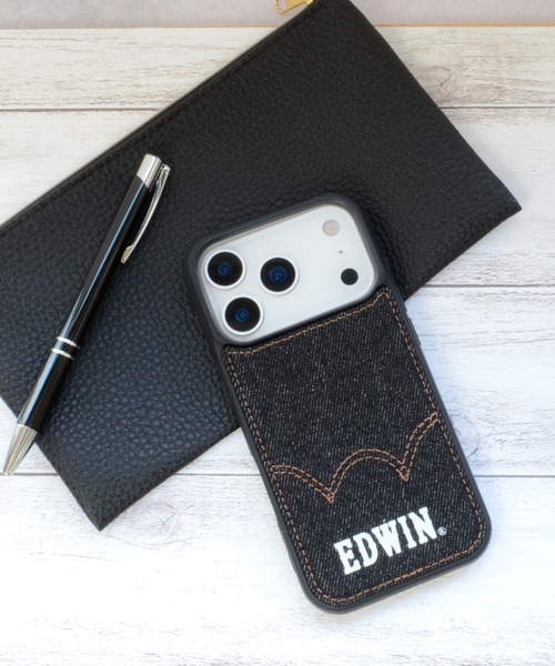 EDWIN（エドウィン）の「iPhone17 iPhone17Pro エドウィン MagSafe対応背面/デニム（スマホケース/カバー・メンズ・ブラック/インディゴブルー・iPhone 17/iPhone 17 Pro）」の5枚目の写真