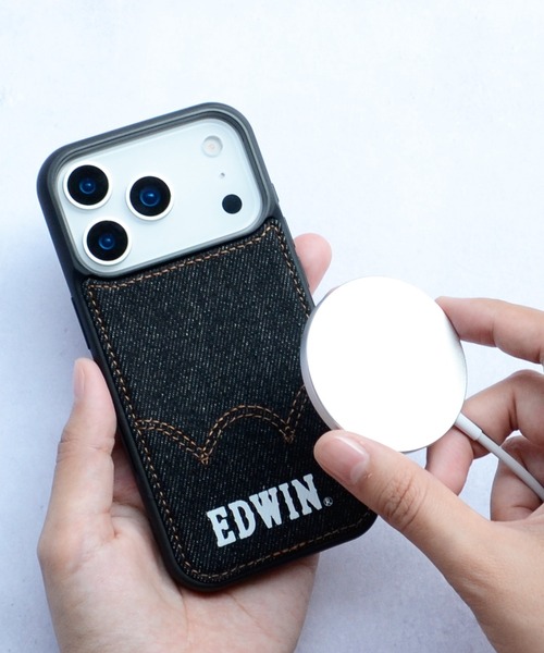 EDWIN（エドウィン）の「iPhone17 iPhone17Pro エドウィン MagSafe対応背面/デニム（スマホケース/カバー・メンズ・ブラック/インディゴブルー・iPhone 17/iPhone 17 Pro）」の12枚目の写真