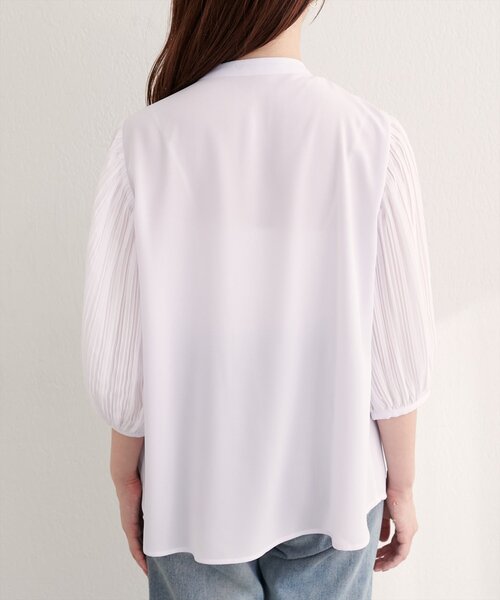 natural couture(ナチュラルクチュール)の「【WEB限定】プリーツスリーブきれいめブラウス(シャツ/ブラウス・レディース・ピンク/ネイビー/ミント/ベージュ/オフホワイト・FREE)」の16枚目の写真