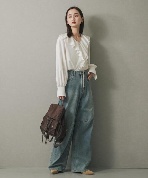 SENSE OF PLACE by URBAN RESEARCH(センスオブプレイスバイアーバンリサーチ)の「撥水マルチポケットナイロンリュック(バックパック/リュック・レディース・ブラウン/ブラック・ONE)」の7枚目の写真