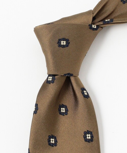 BEAMS F（ビームスエフ）の「シルク 小紋柄 ジャカード ネクタイ（ネクタイ・メンズ・オリーブ/ネイビー・ONE SIZE）」の5枚目の写真