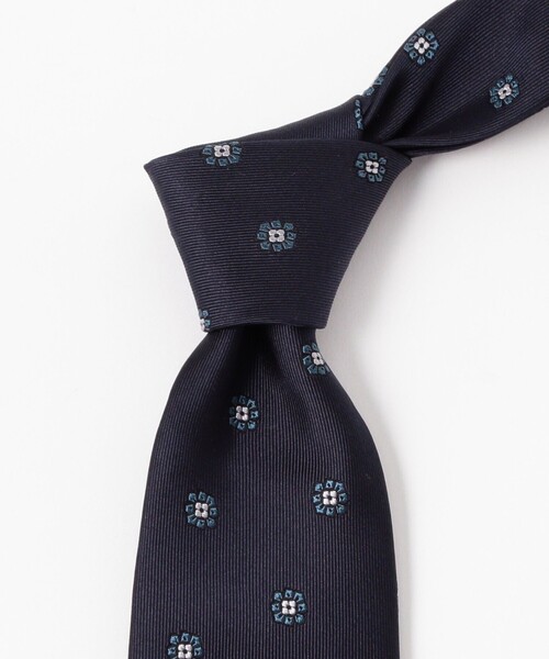 BEAMS F（ビームスエフ）の「シルク 小紋柄 ジャカード ネクタイ（ネクタイ・メンズ・オリーブ/ネイビー・ONE SIZE）」の4枚目の写真
