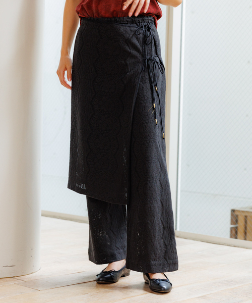 Rouge vif la cle（ルージュヴィフラクレ）の「【Le Melange/ル・メランジュ】ラップスカート付きレースパンツ【セット】/#8543503/パンツ/ラップスカート/レース【WEB限定】（その他パンツ・レディース・オフホワイト/ブラック・フリー）」の13枚目の写真