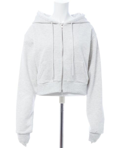 INGNI（イング）の「レース付スウェットジップパーカー(セットアップ対応)（パーカー・レディース・オートミール/ブラック/グレー・M）」の6枚目の写真