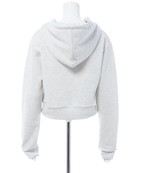 INGNI（イング）の「レース付スウェットジップパーカー(セットアップ対応)（パーカー・レディース・オートミール/ブラック/グレー・M）」の8枚目の写真