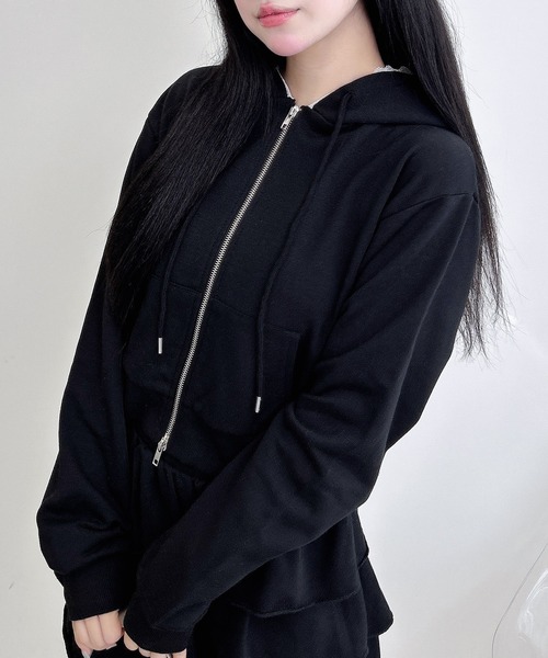 グレースコンチネンタル レースカットワークパーカー ジップアップ 黒 36 グレースコンチネンタル レースカットワークパーカー ジップアップ 黒