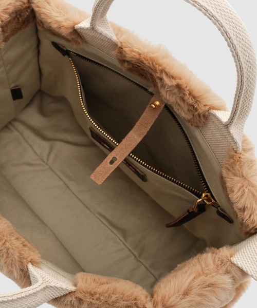 MARNI(マルニ)の「FUR FABRIC / ミニバスケットバッグ(ショルダーバッグ・レディース・ピンク/ベージュ・ONE SIZE)」の8枚目の写真