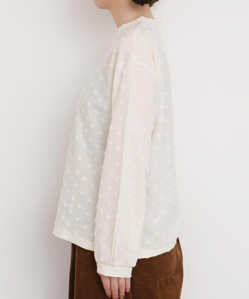 l'atelier du savon（アトリエドサボン）の「_ベロアドット　ロンＴ（Tシャツ/カットソー・レディース・キナリ/ブラック・FREE）」の17枚目の写真