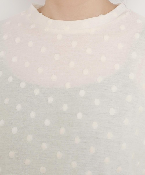 l'atelier du savon（アトリエドサボン）の「_ベロアドット　ロンＴ（Tシャツ/カットソー・レディース・キナリ/ブラック・FREE）」の15枚目の写真
