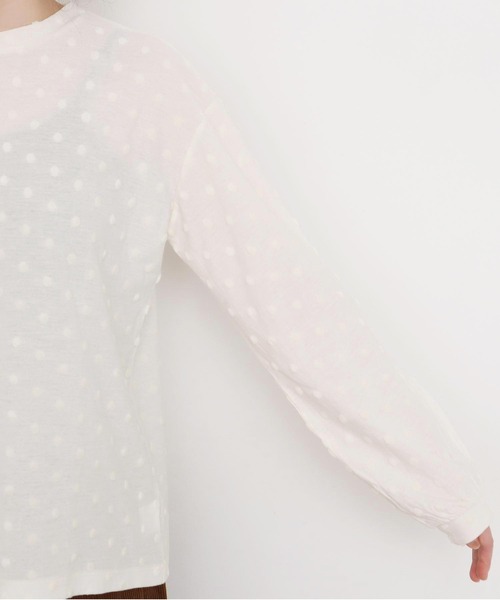 l'atelier du savon（アトリエドサボン）の「_ベロアドット　ロンＴ（Tシャツ/カットソー・レディース・キナリ/ブラック・FREE）」の14枚目の写真