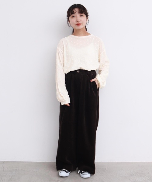 l'atelier du savon（アトリエドサボン）の「_ベロアドット　ロンＴ（Tシャツ/カットソー・レディース・キナリ/ブラック・FREE）」の21枚目の写真