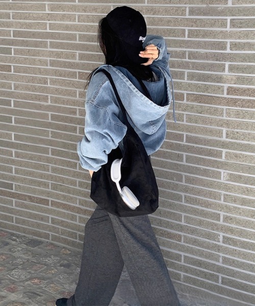 LETee（レティー）の「デニムパーカー（パーカー・レディース・ブルー/ブラック・FREE）」の10枚目の写真