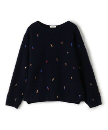 MACPHEE（マカフィー）の「【WEB先行予約】ケーブルエンブロイダリー ボートネックプルオーバー（ニット/セーター）」
