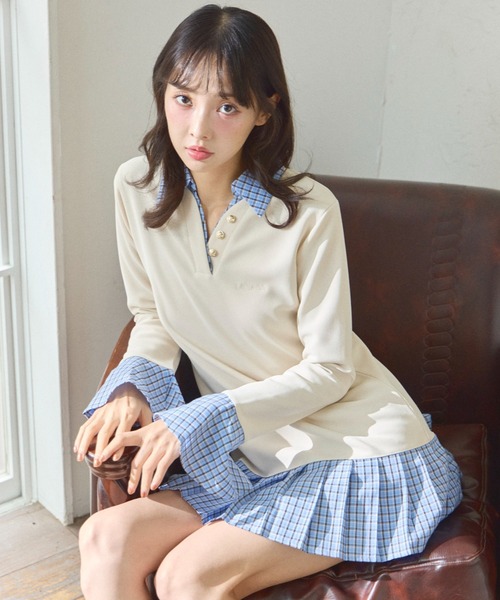 Lallana（ララーナ）の「Preppy Docking Dress/プレッピードッキングワンピース（シャツワンピース・レディース・アイボリー/ネイビー・SMALL/FREE）」の13枚目の写真