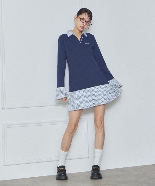 Lallana（ララーナ）の「Preppy Docking Dress/プレッピードッキングワンピース（シャツワンピース・レディース・アイボリー/ネイビー・SMALL/FREE）」の19枚目の写真