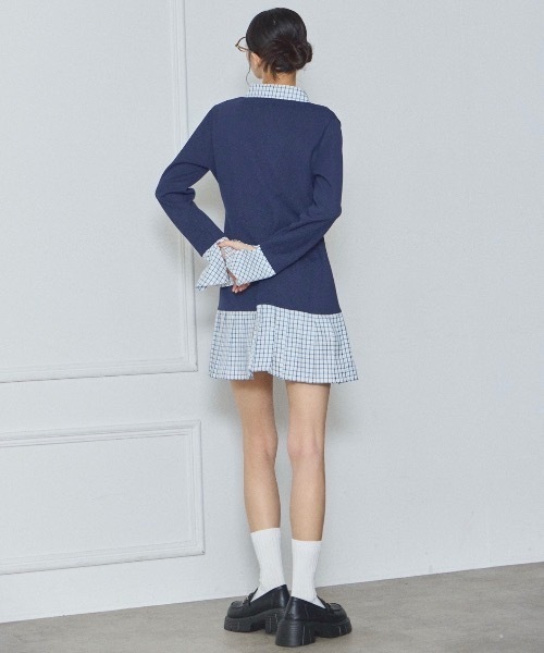 Lallana（ララーナ）の「Preppy Docking Dress/プレッピードッキングワンピース（シャツワンピース・レディース・アイボリー/ネイビー・SMALL/FREE）」の20枚目の写真