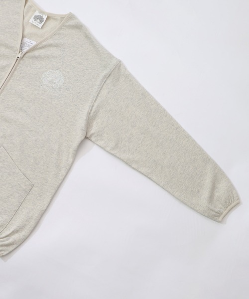ScoLar(スカラー)の「153661:ミニ裏毛スカ子ロゴ ダブルジップカーディガン(カーディガン/ボレロ・レディース・ブラック/オートミール/杢グレー・M)」の6枚目の写真