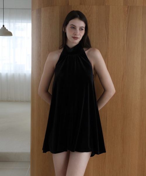 トップス celon velour tie blouse velour back open tie blouse（Tシャツ/カットソー）｜celon