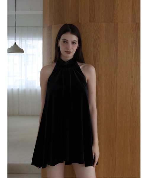トップス celon velour tie blouse velour back open tie blouse（Tシャツ/カットソー）｜celon