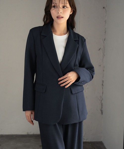 セール】テーラードジャケット ワイドパンツ セットアップ スーツ