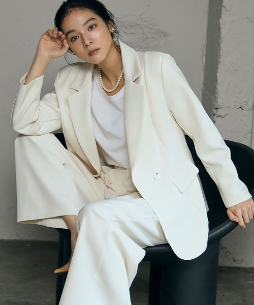 セール】テーラードジャケット ワイドパンツ セットアップ スーツ