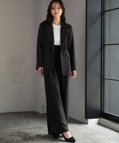 セール】テーラードジャケット ワイドパンツ セットアップ スーツ