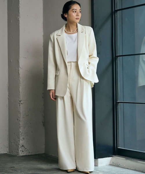セール】テーラードジャケット ワイドパンツ セットアップ スーツ
