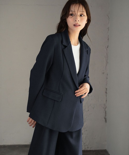 セール】テーラードジャケット ワイドパンツ セットアップ スーツ