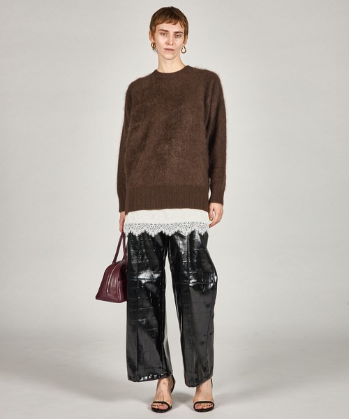 PRANK PROJECT（プランクプロジェクト）の「シンセティックレザープレスパンツ / Synthetic Leather Press Pants（その他パンツ・レディース・ベージュ/ダークブラック/ブラック・36/38）」の4枚目の写真