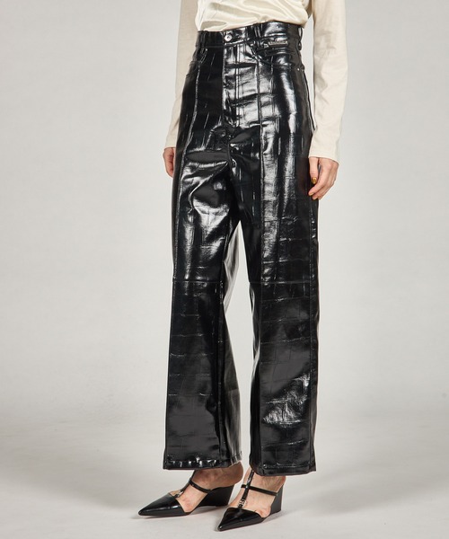 PRANK PROJECT（プランクプロジェクト）の「シンセティックレザープレスパンツ / Synthetic Leather Press Pants（その他パンツ・レディース・ベージュ/ダークブラック/ブラック・36/38）」の12枚目の写真