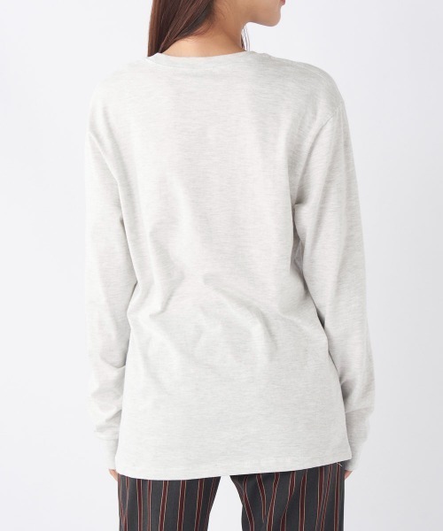 Ocean Pacific（オーシャンパシフィック）の「【OP/オーピー】【限定商品】レディースカレッジロゴロングＴシャツ/長袖ロンT（Tシャツ/カットソー・レディース・ベージュ/チャコールグレー/ホワイト/ヘザーグレー・SMALL/MEDIUM/LARGE/X-LARGE）」の7枚目の写真
