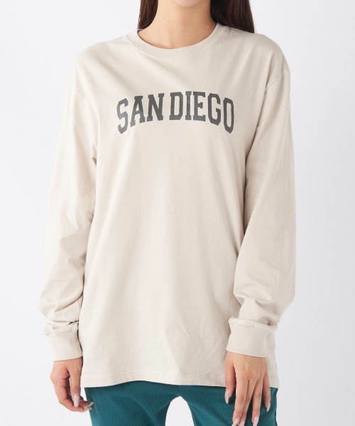 Ocean Pacific（オーシャンパシフィック）の「【OP/オーピー】【限定商品】レディースカレッジロゴロングＴシャツ/長袖ロンT（Tシャツ/カットソー・レディース・ベージュ/チャコールグレー/ホワイト/ヘザーグレー・SMALL/MEDIUM/LARGE/X-LARGE）」の14枚目の写真