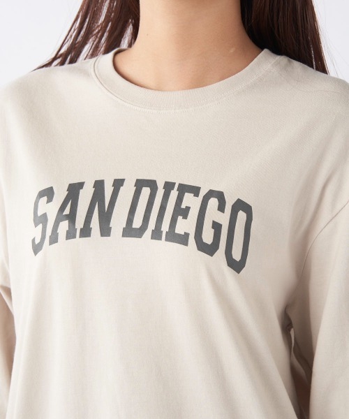 Ocean Pacific（オーシャンパシフィック）の「【OP/オーピー】【限定商品】レディースカレッジロゴロングＴシャツ/長袖ロンT（Tシャツ/カットソー・レディース・ベージュ/チャコールグレー/ホワイト/ヘザーグレー・SMALL/MEDIUM/LARGE/X-LARGE）」の17枚目の写真