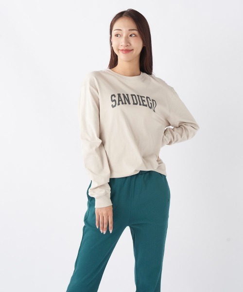 Ocean Pacific（オーシャンパシフィック）の「【OP/オーピー】【限定商品】レディースカレッジロゴロングＴシャツ/長袖ロンT（Tシャツ/カットソー・レディース・ベージュ/チャコールグレー/ホワイト/ヘザーグレー・SMALL/MEDIUM/LARGE/X-LARGE）」の20枚目の写真