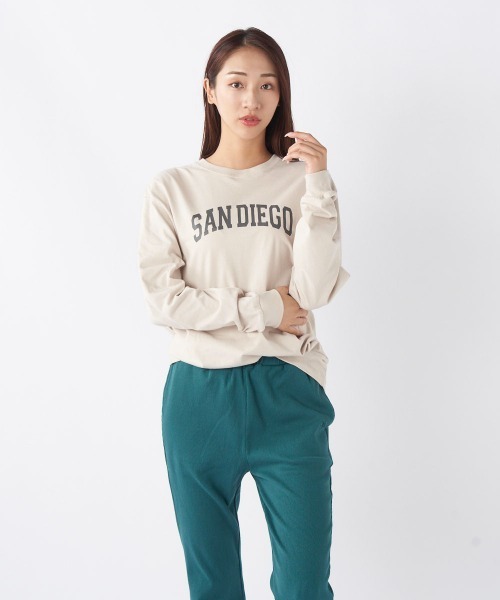 Ocean Pacific（オーシャンパシフィック）の「【OP/オーピー】【限定商品】レディースカレッジロゴロングＴシャツ/長袖ロンT（Tシャツ/カットソー・レディース・ベージュ/チャコールグレー/ホワイト/ヘザーグレー・SMALL/MEDIUM/LARGE/X-LARGE）」の21枚目の写真
