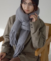 DIESEL チェック柄マフラー グレー　アルパカ混 DIESEL チェック柄マフラー グレーアルパカ混