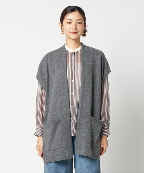 HELIOPOLE（エリオポール）の「WOOL CASHMERE 2 WAY GILET（ベスト・レディース・アイボリー/ブラック/グレー・38）」の10枚目の写真