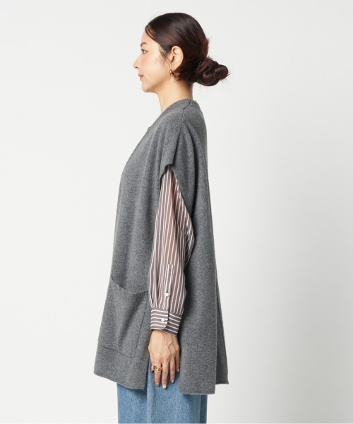 HELIOPOLE（エリオポール）の「WOOL CASHMERE 2 WAY GILET（ベスト・レディース・アイボリー/ブラック/グレー・38）」の11枚目の写真