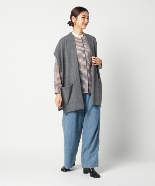 HELIOPOLE（エリオポール）の「WOOL CASHMERE 2 WAY GILET（ベスト・レディース・アイボリー/ブラック/グレー・38）」の13枚目の写真