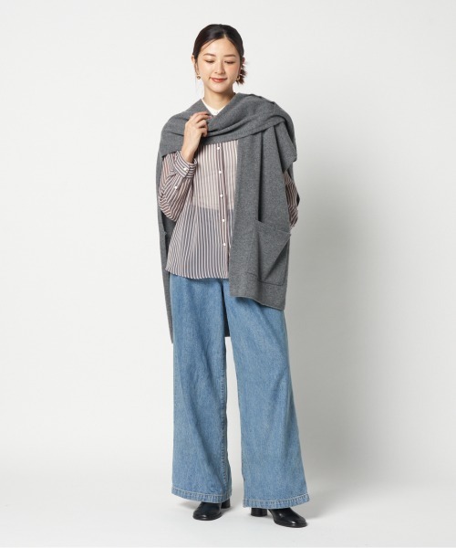 HELIOPOLE（エリオポール）の「WOOL CASHMERE 2 WAY GILET（ベスト・レディース・アイボリー/ブラック/グレー・38）」の14枚目の写真