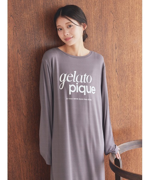 【新品】インレイ ロゴ ワンピース グレー ジェラピケ ルーム ウェア 長袖 楽天市場】gelato pique ジェラートピケ インレイロゴワンピース
